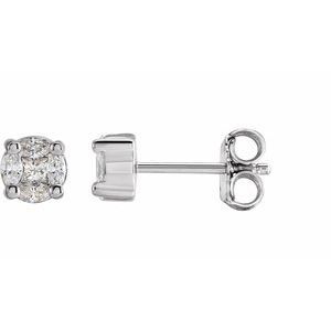 14k White 13 Ctw Natural Diamond Cluster Earrings 795$